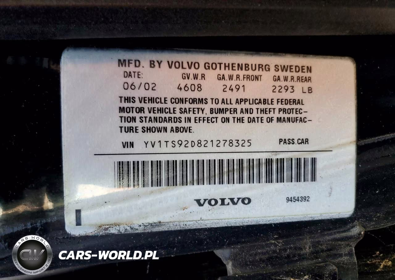2002 Volvo S80 VIN:YV1TS92D821278325 - 12