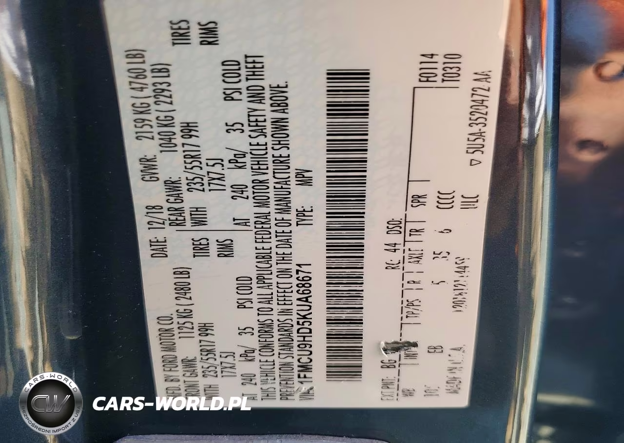 2019 Ford Escape Sel VIN:1FMCU9HD5KUA68671 - 13
