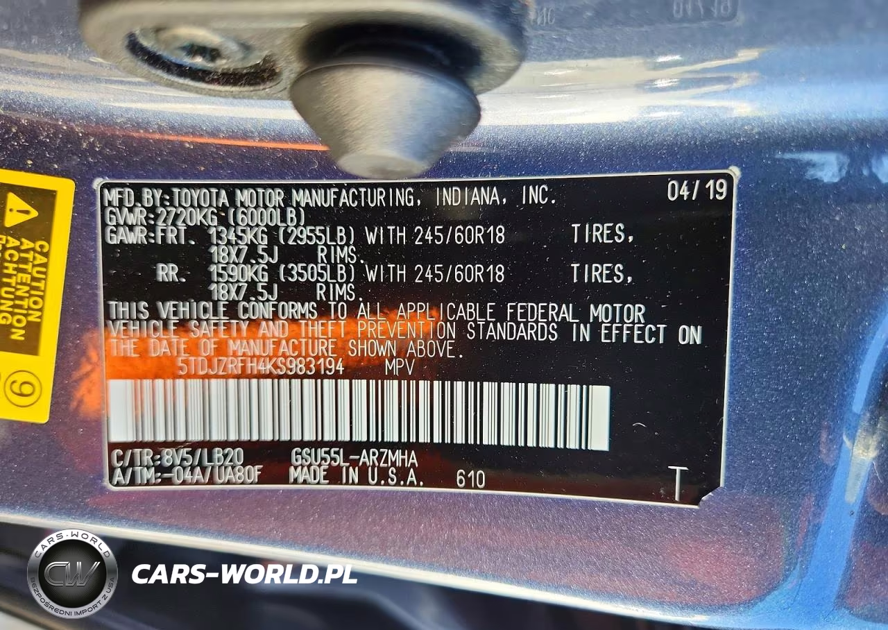 2019 Toyota Highlander Xle VIN:5TDJZRFH4KS983194 - 14