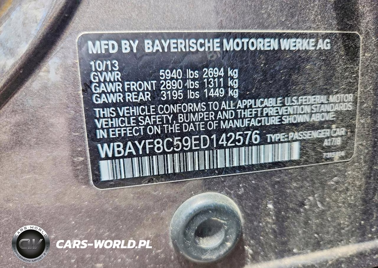 2014 BMW 750 Lxi VIN:WBAYF8C59ED142576 - 12