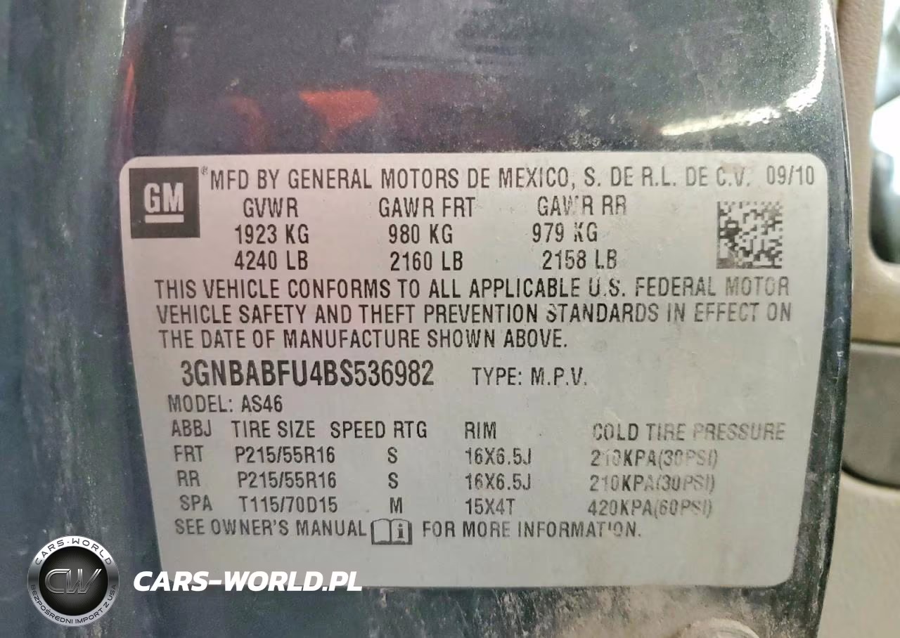 2011 Chevrolet Hhr Lt VIN:3GNBABFU4BS536982 - 13