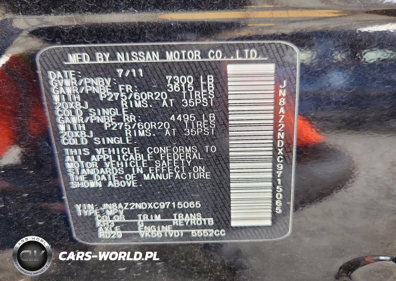 2012 Infiniti Qx56 Base VIN:JN8AZ2NDXC9715065 - 12