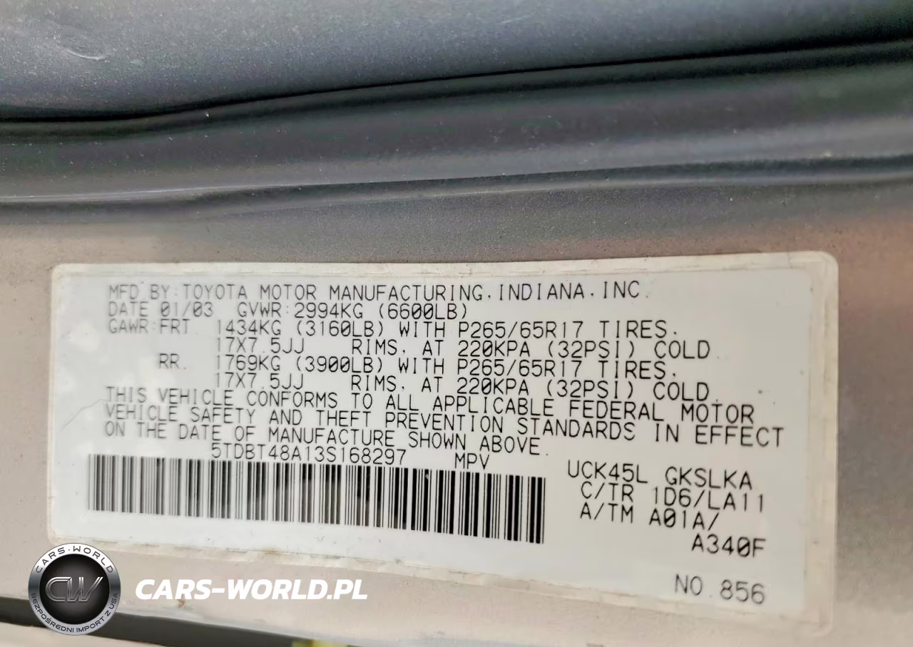 2003 Toyota Sequoia Limited VIN:5TDBT48A13S168297 - 13