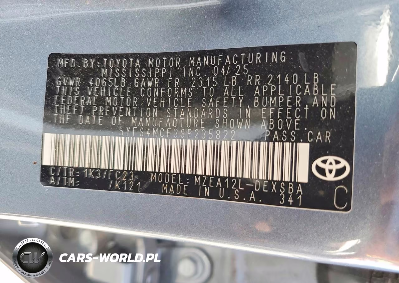 2025 Toyota Corolla Se VIN:5YFS4MCE3SP235822 - 12
