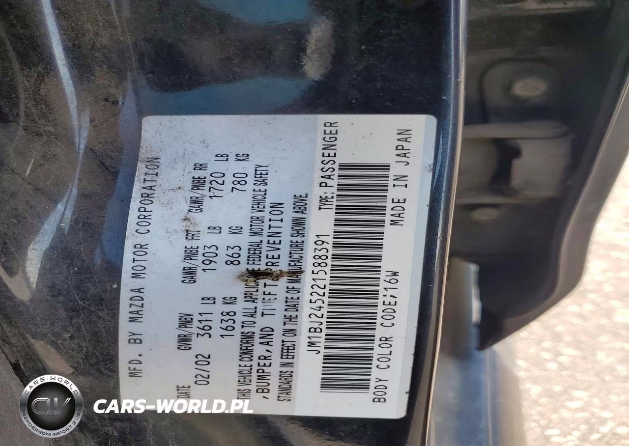 2002 Mazda Protege Pr5 VIN:JM1BJ245221588391 - 12