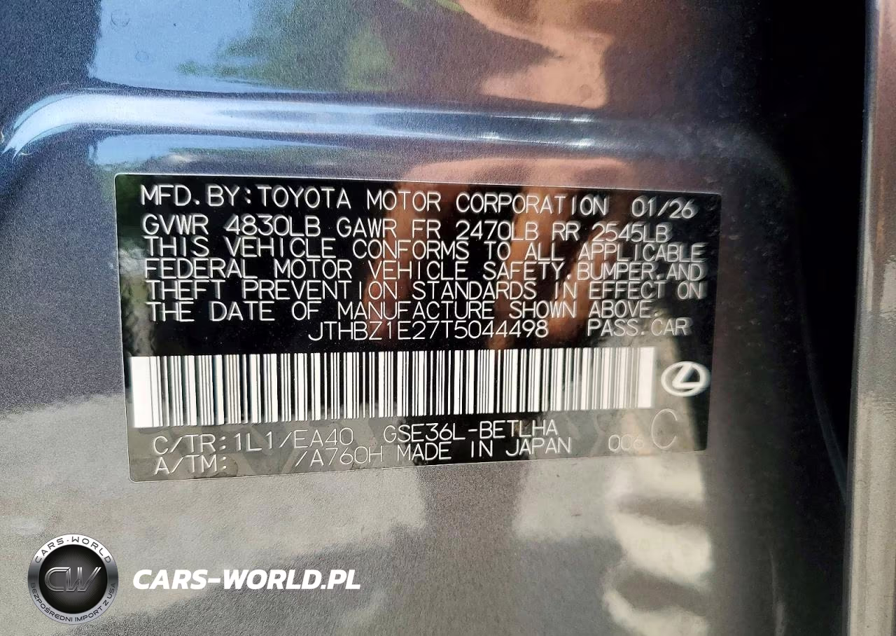 2026 Lexus Is 350 F Sport Design VIN:JTHBZ1E27T5044498 - 12