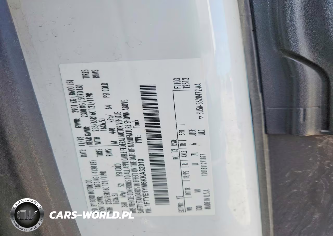 2019 Ford Transit T-150 VIN:1FTYE1YM6KKA32010 - 13