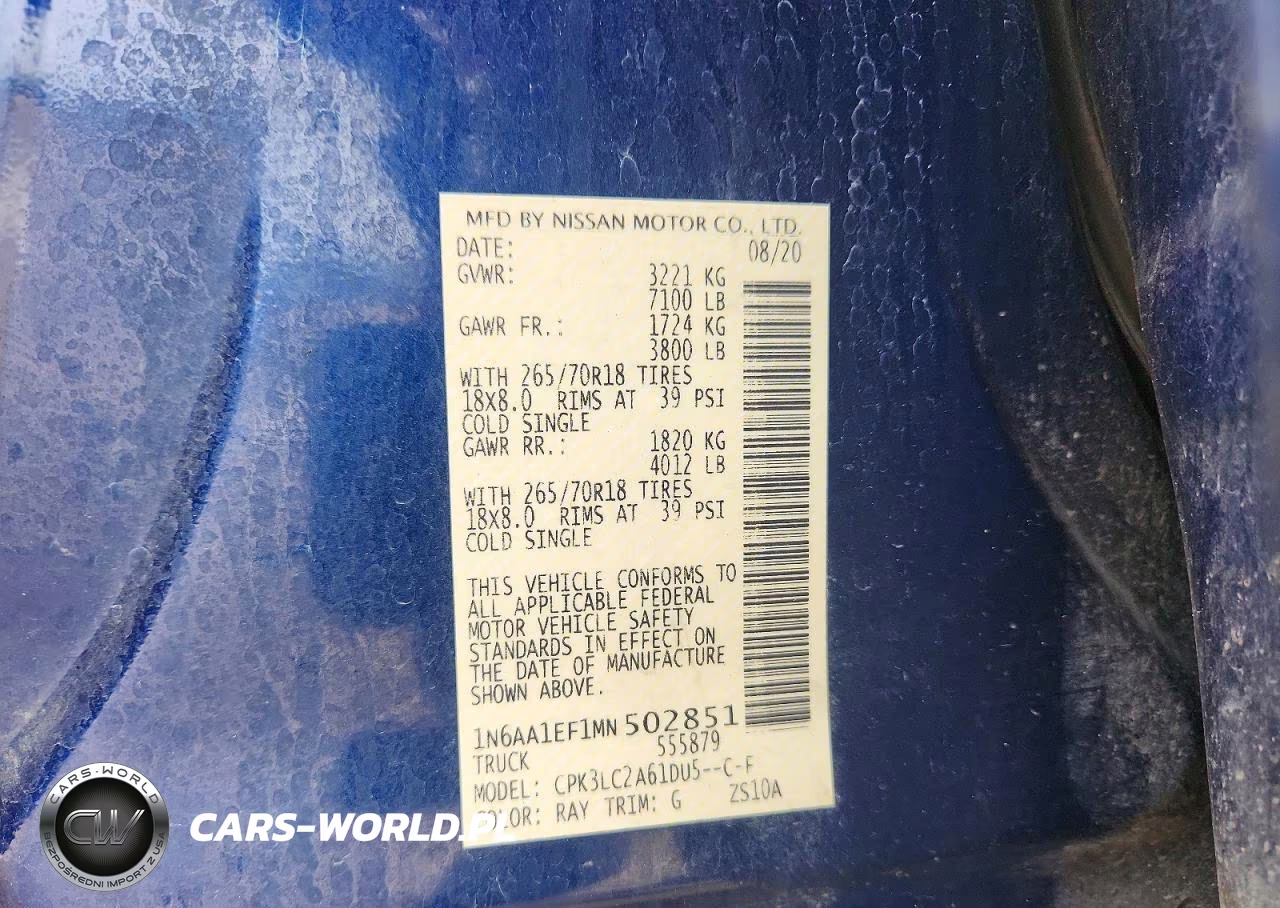 2021 Nissan Titan Sv VIN:1N6AA1EF1MN502851 - 13