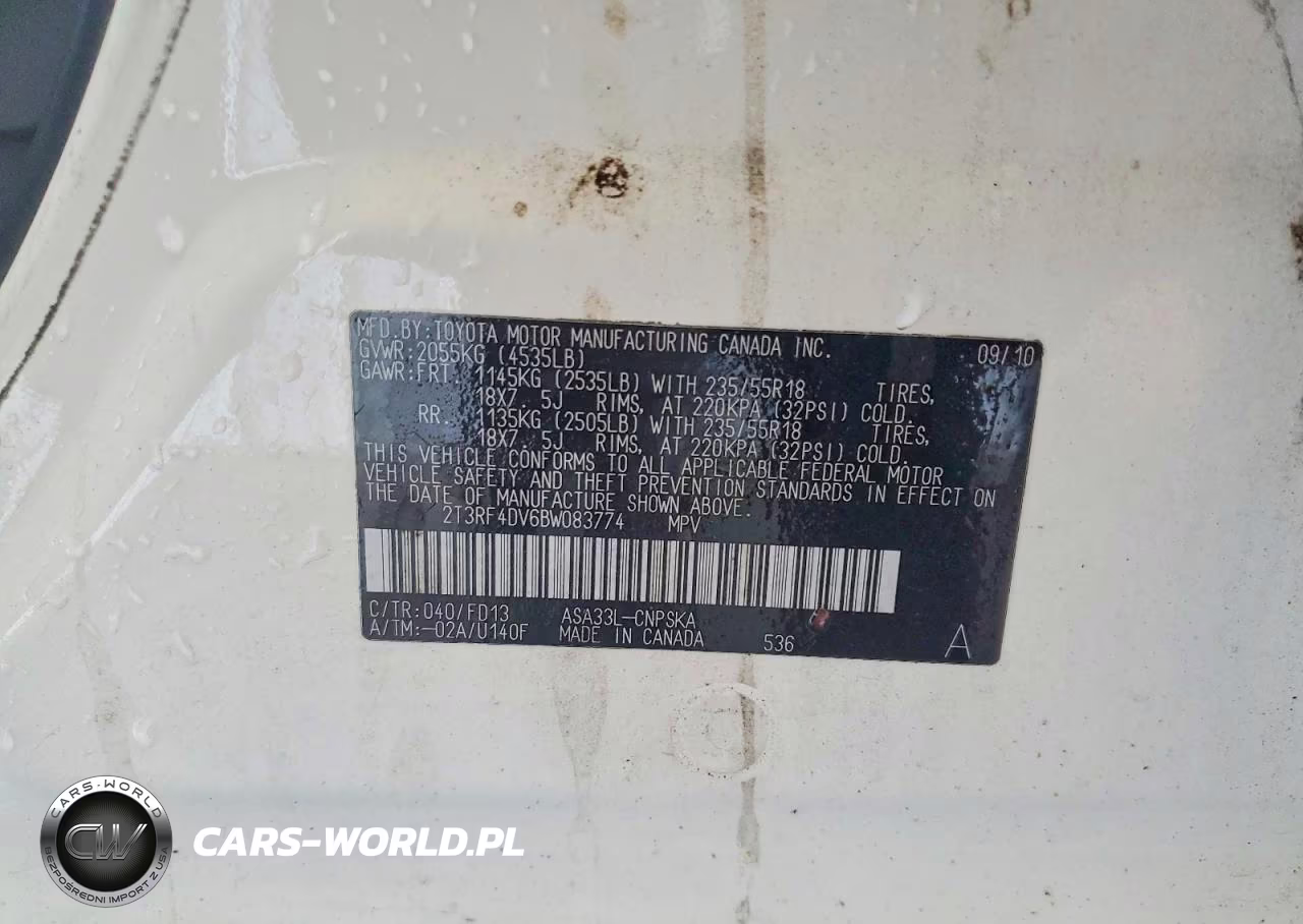 2011 Toyota Rav4 Sport VIN:2T3RF4DV6BW083774 - 13