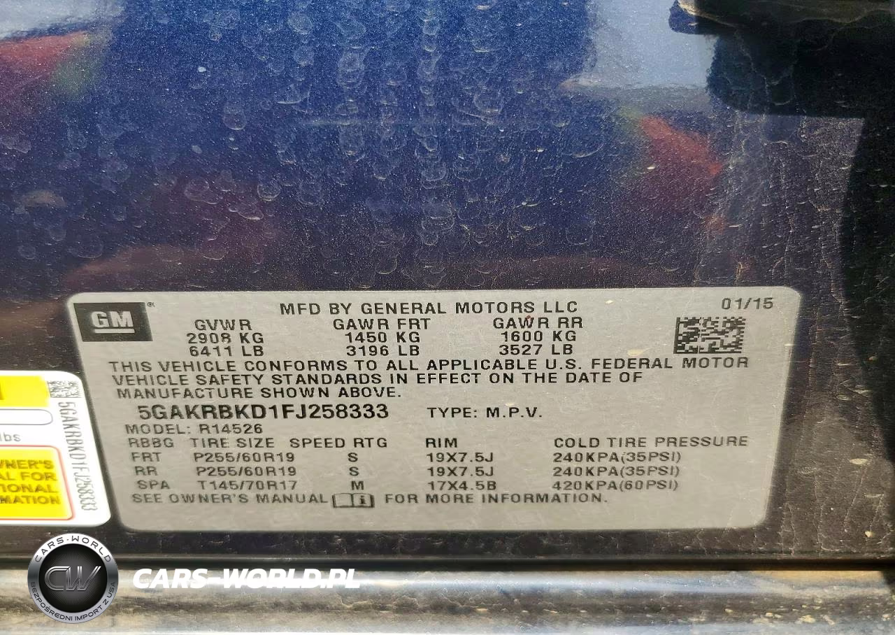 2015 Buick Enclave VIN:5GAKRBKD1FJ258333 - 13