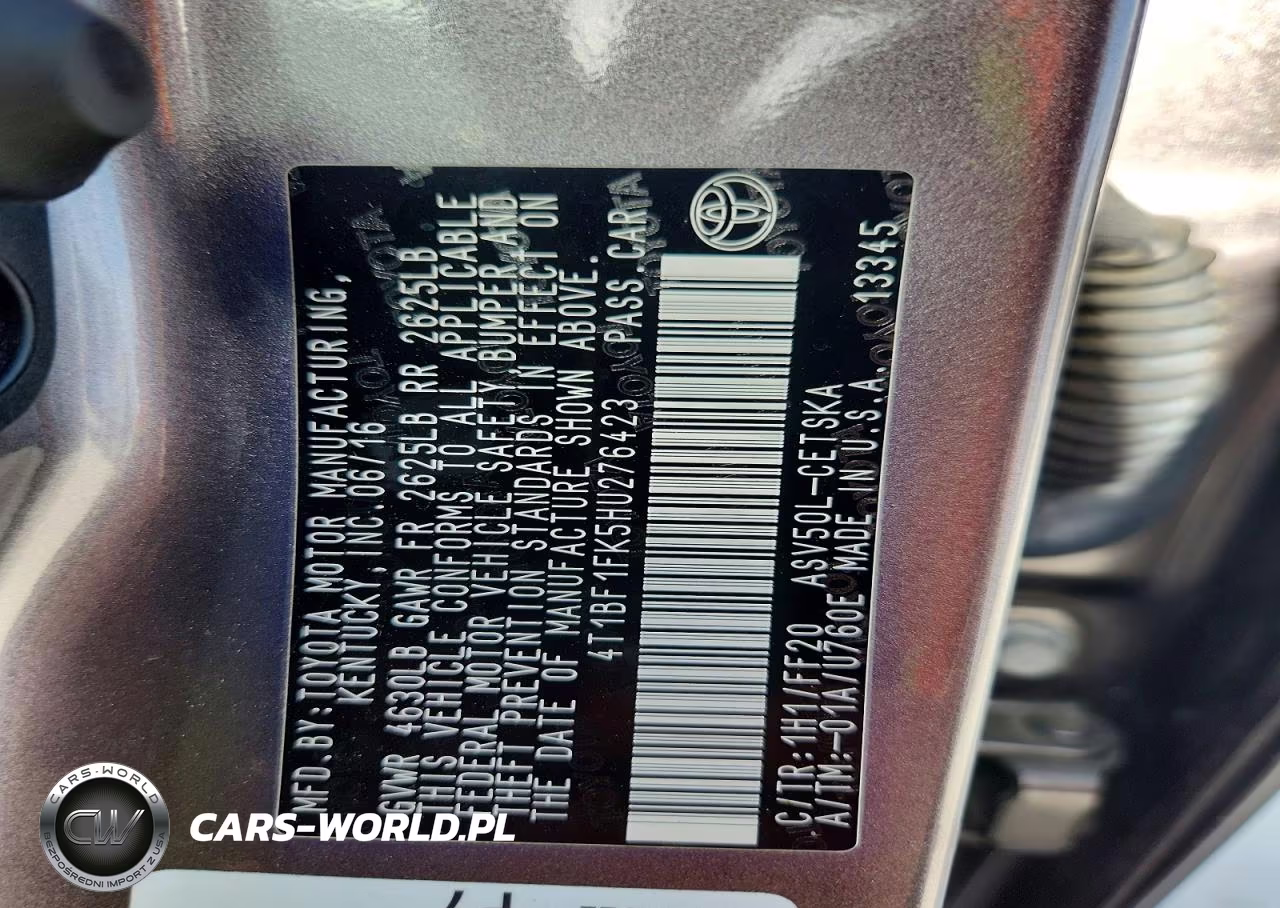 2017 Toyota Camry Se VIN:4T1BF1FK5HU276423 - 12