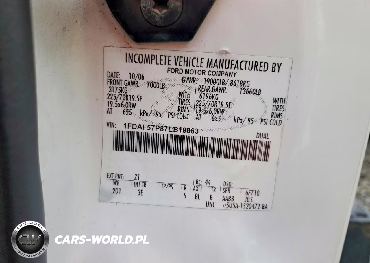 2007 Ford F550 Super Duty VIN:1FDAF57P87EB19863 - 12