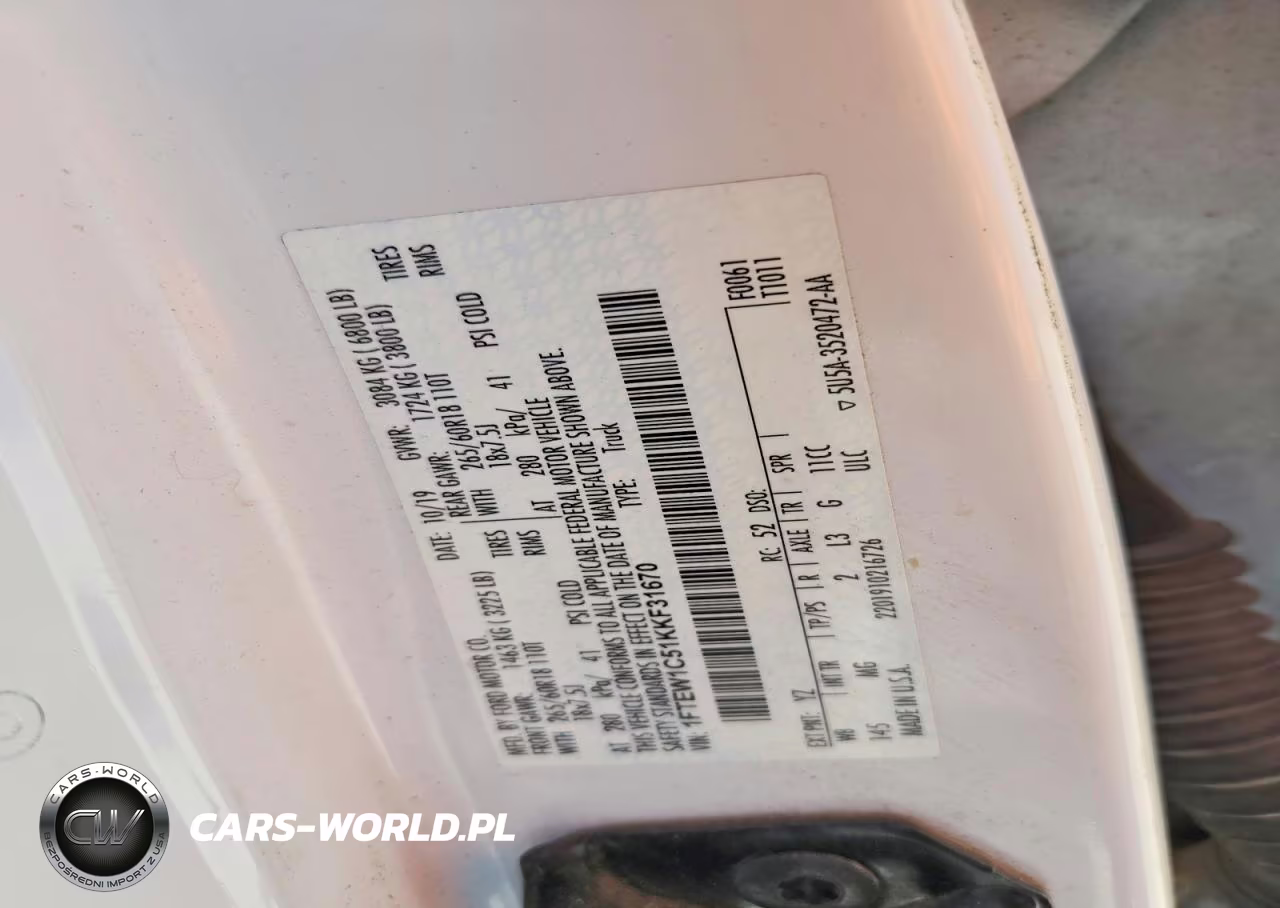 2019 Ford F150 Supercrew VIN:1FTEW1C51KKF31670 - 12