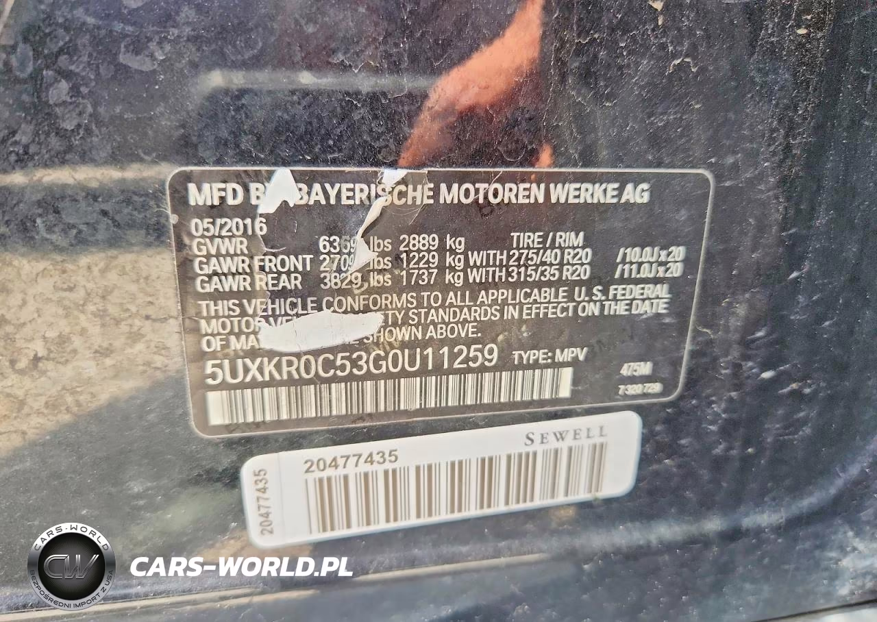 2016 BMW X5 xDrive35I VIN:5UXKR0C53G0U11259 - 13