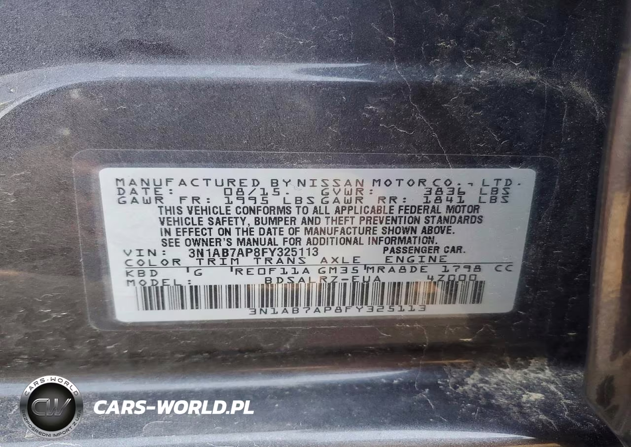 2015 Nissan Sentra Sr VIN:3N1AB7AP8FY325113 - 12