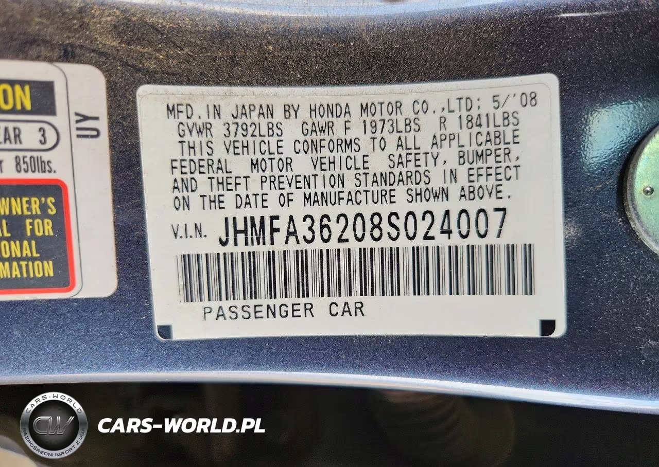 2008 Honda Civic Hybrid VIN:JHMFA36208S024007 - 12