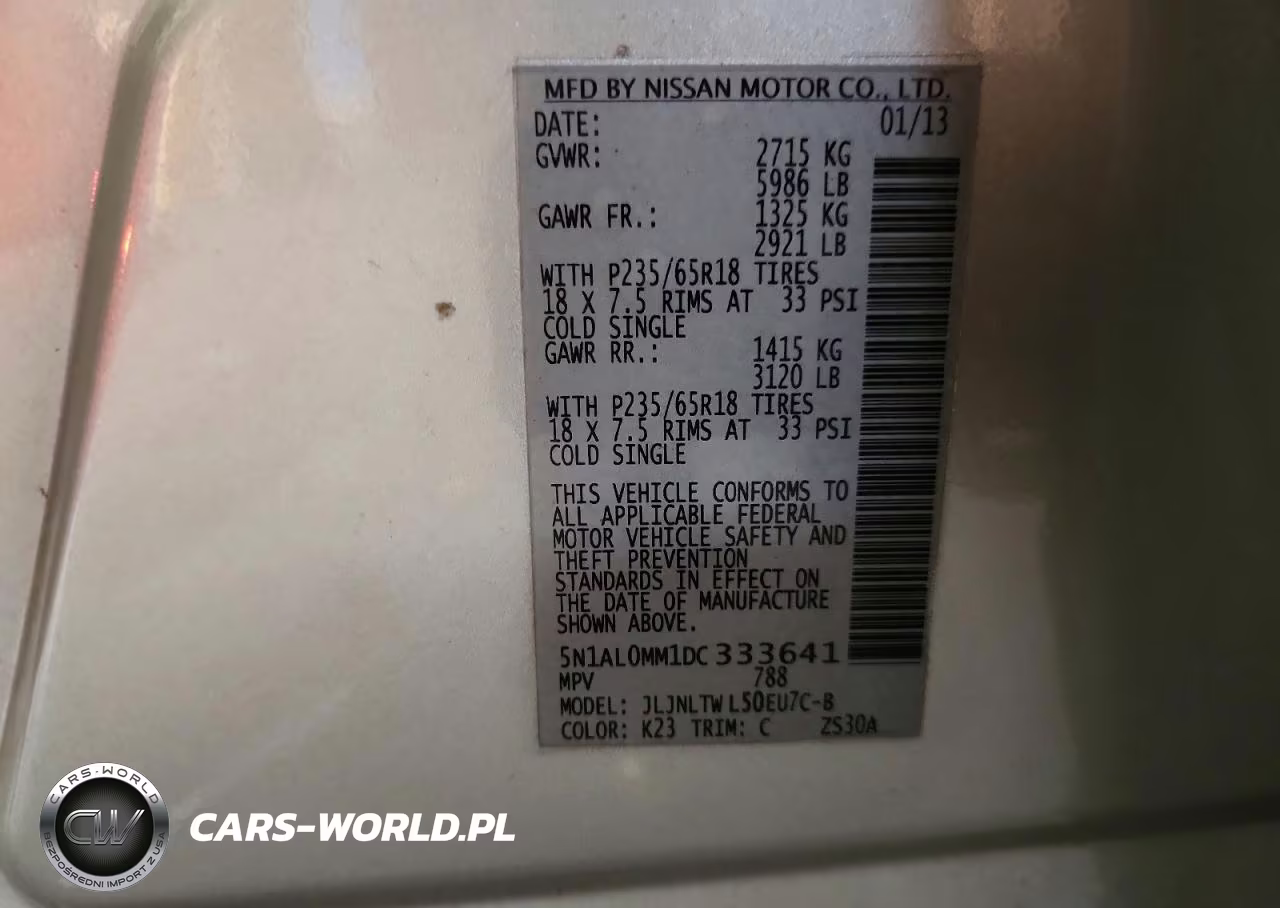 2013 Infiniti Jx35 Base VIN:5N1AL0MM1DC333641 - 13