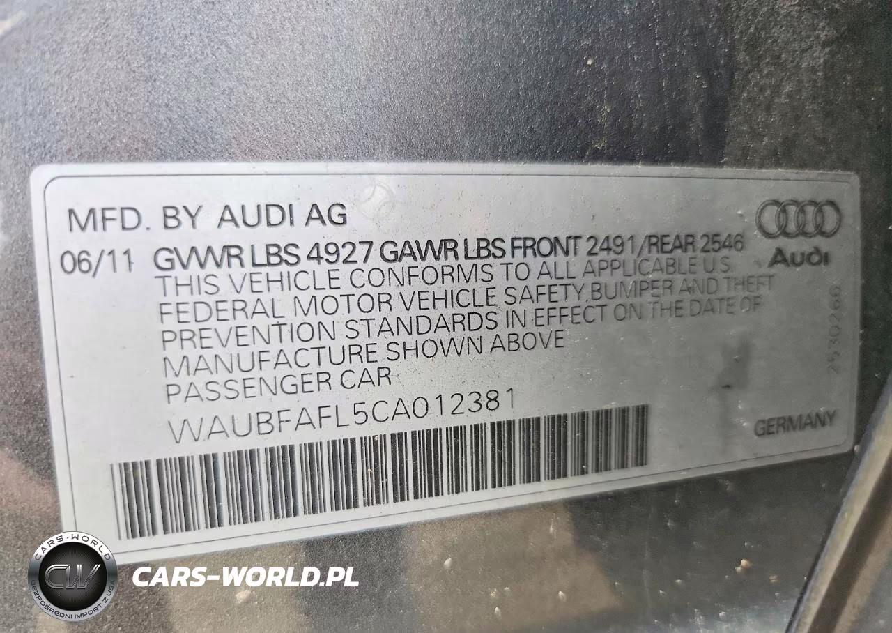 2012 Audi A4 Premium VIN:WAUBFAFL5CA012381 - 12