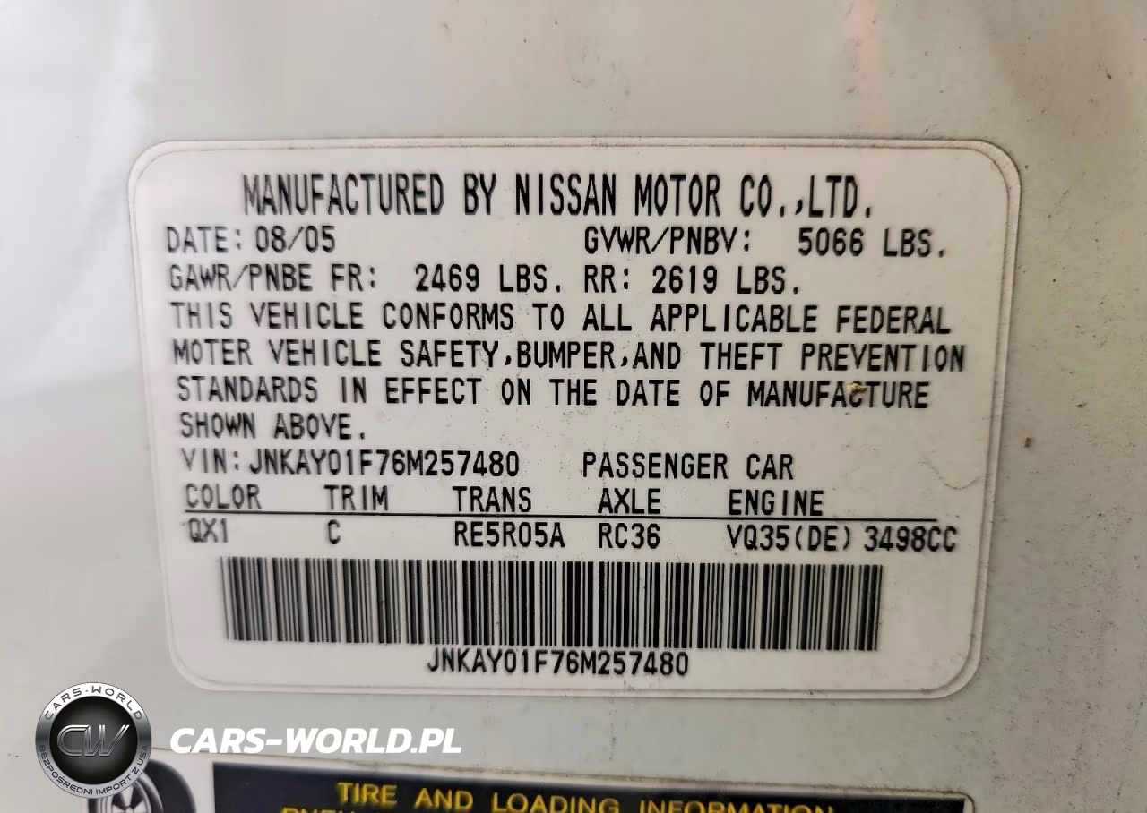 2006 Infiniti M35 Base VIN:JNKAY01F76M257480 - 12