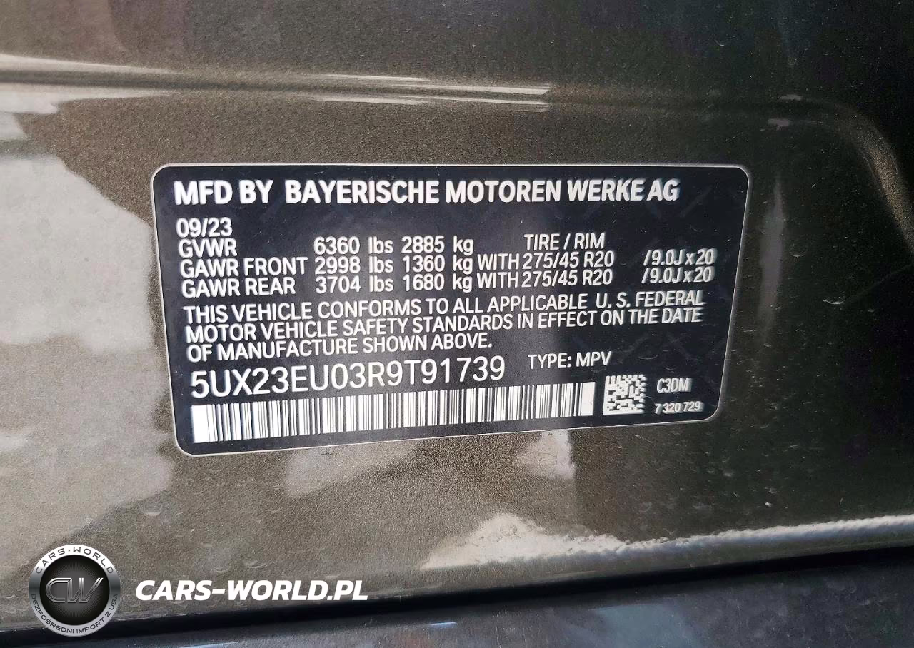 2024 BMW X5 xDrive40I VIN:5UX23EU03R9T91739 - 14