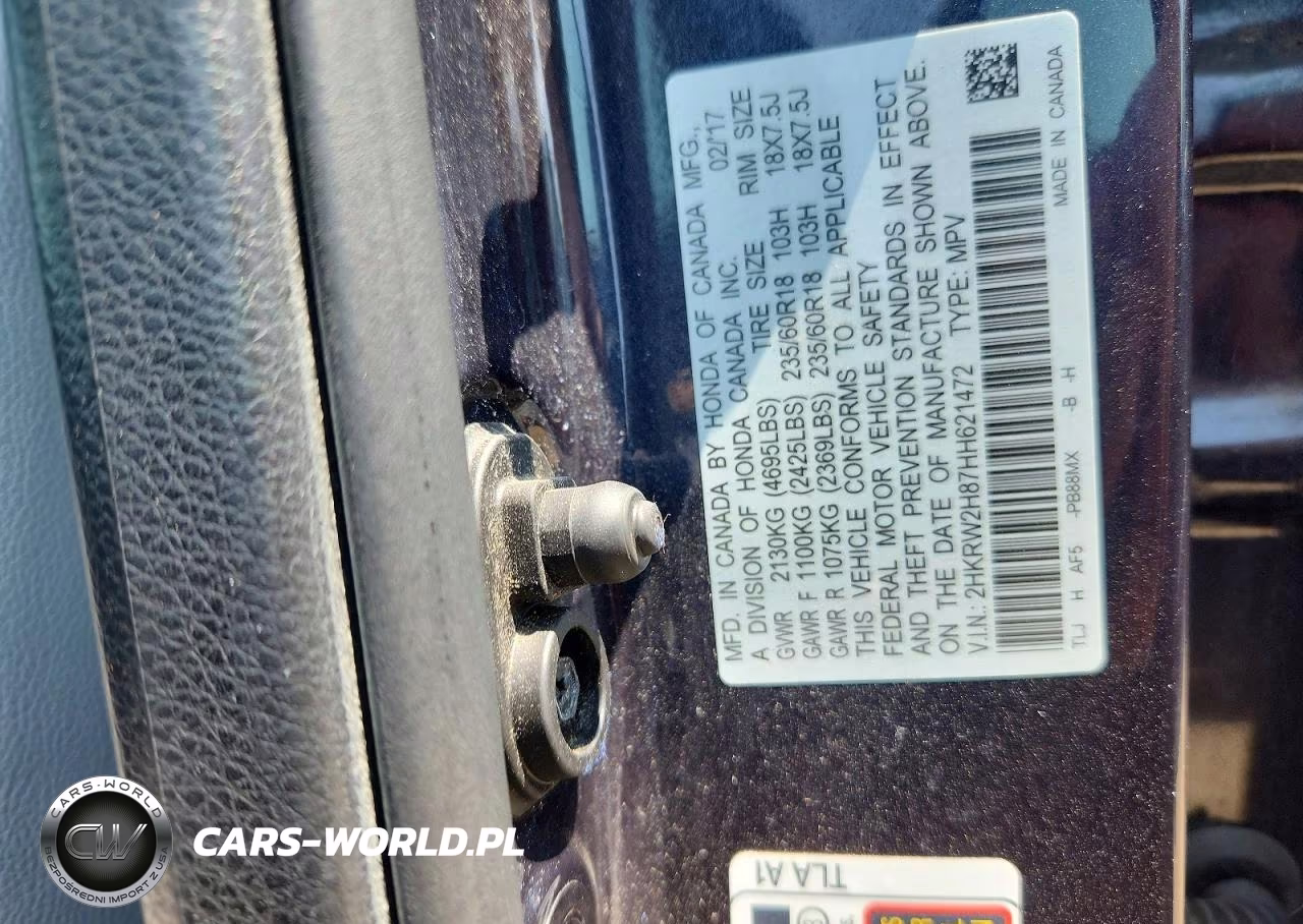2017 Honda Cr-V Exl VIN:2HKRW2H87HH621472 - 13