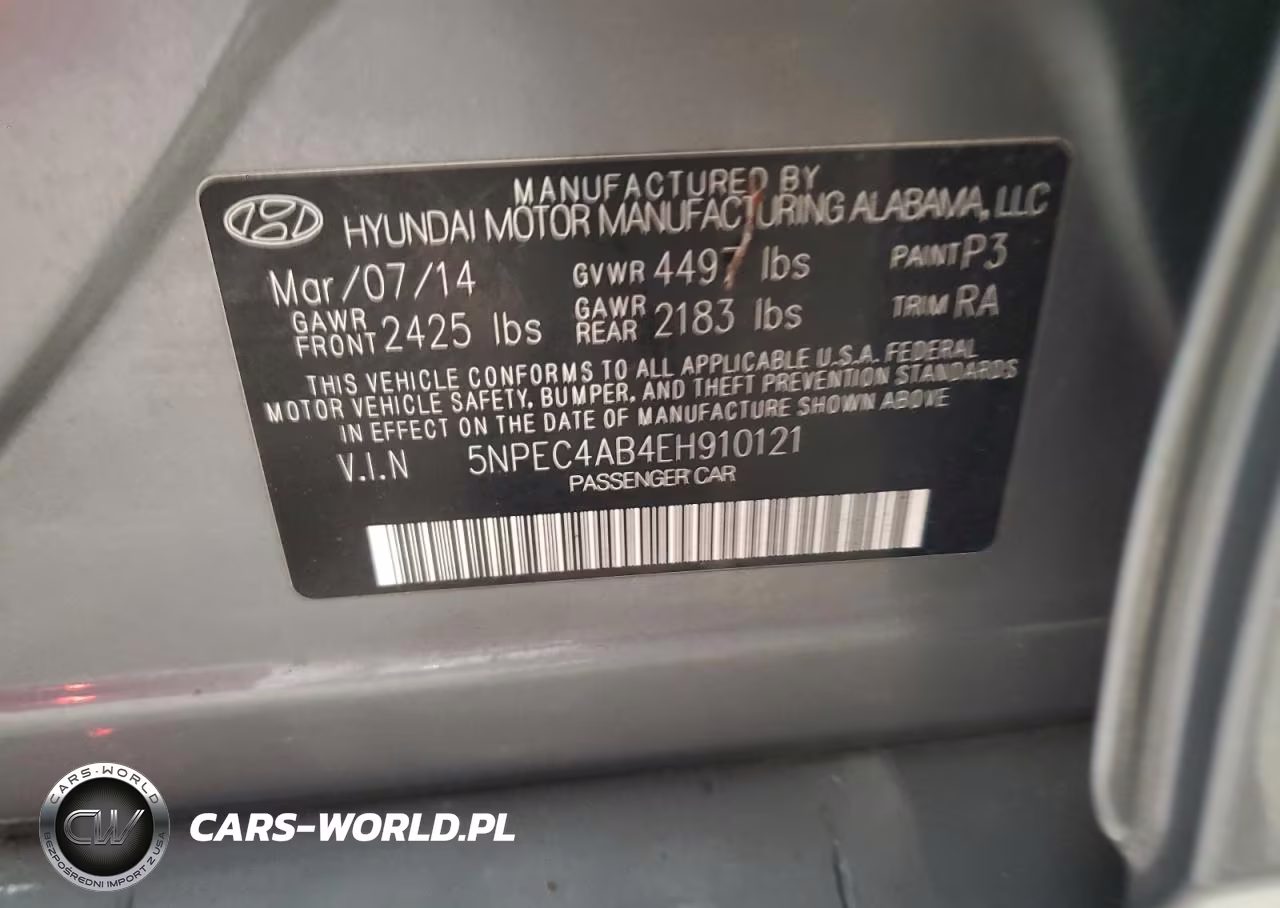2014 Hyundai Sonata Limited 2.0T VIN:5NPEC4AB4EH910121 - 12
