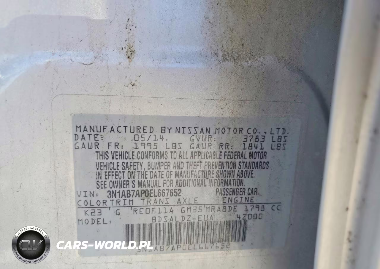 2014 Nissan Sentra Sv VIN:3N1AB7AP0EL667652 - 12