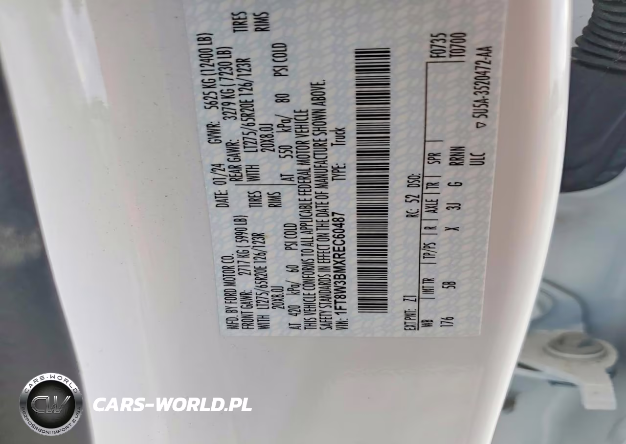 2024 Ford F350 Super Duty VIN:1FT8W3BMXREC60487 - 12