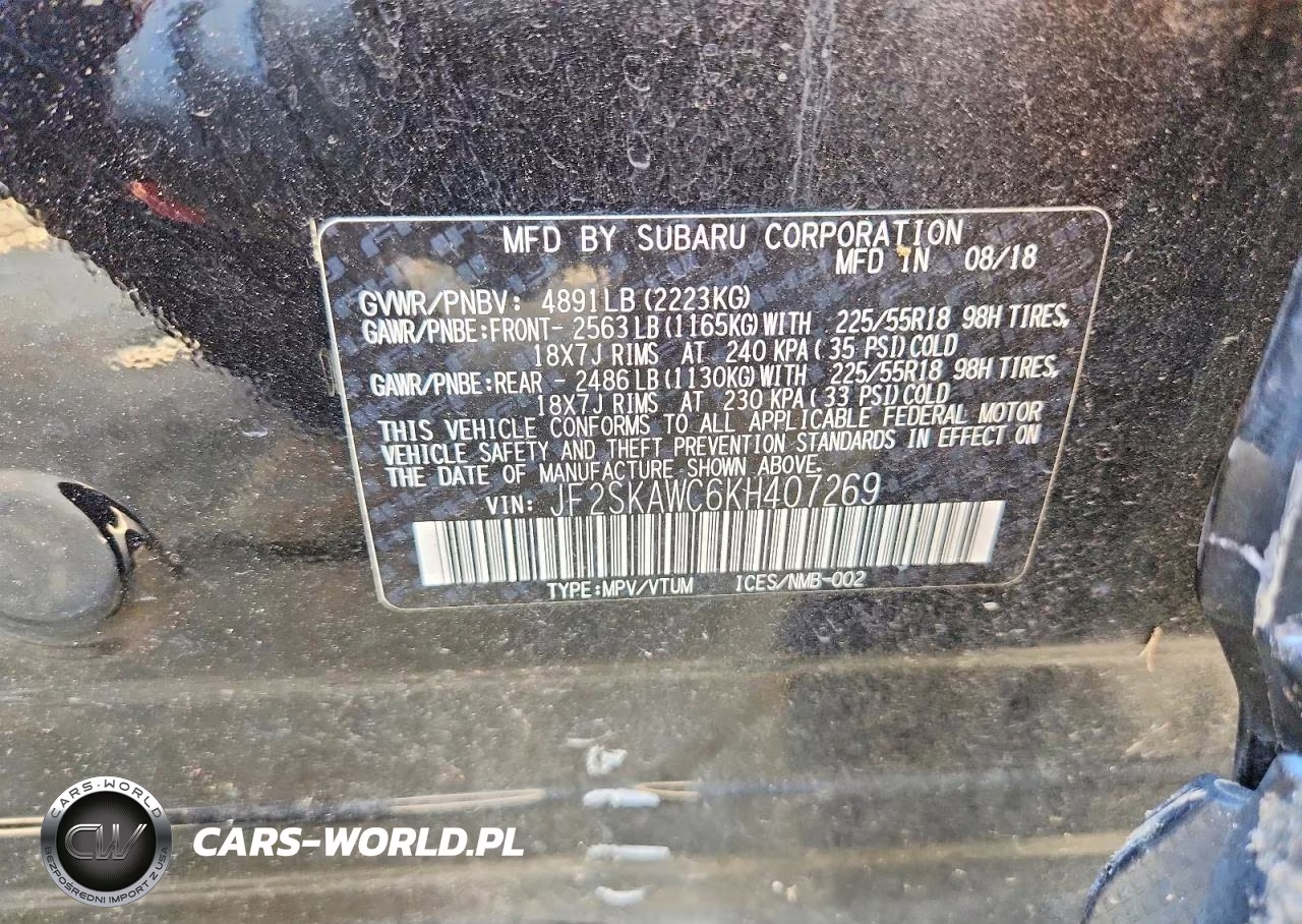 2019 Subaru Forester Touring VIN:JF2SKAWC6KH407269 - 14