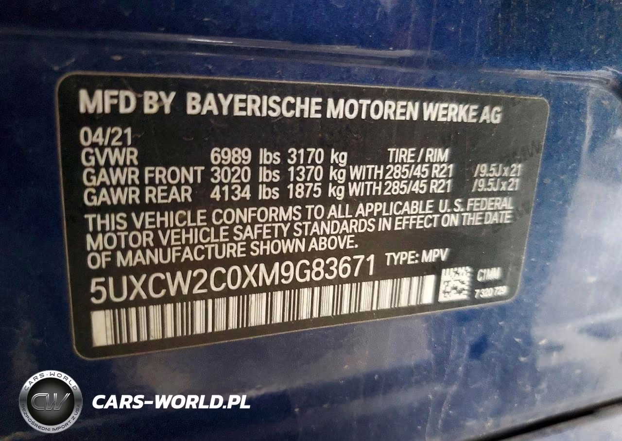 2021 BMW X7 xDrive40I VIN:5UXCW2C0XM9G83671 - 14