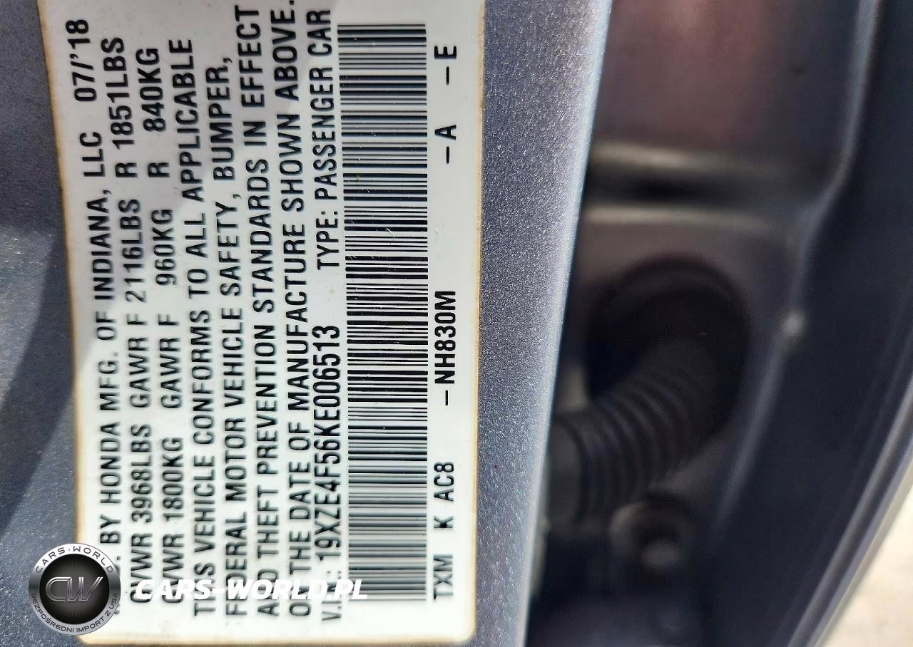2019 Honda Insight Ex VIN:19XZE4F56KE006513 - 13
