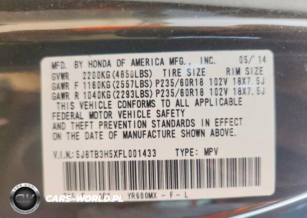 2015 Acura Rdx Technology VIN:5J8TB3H5XFL001433 - 13