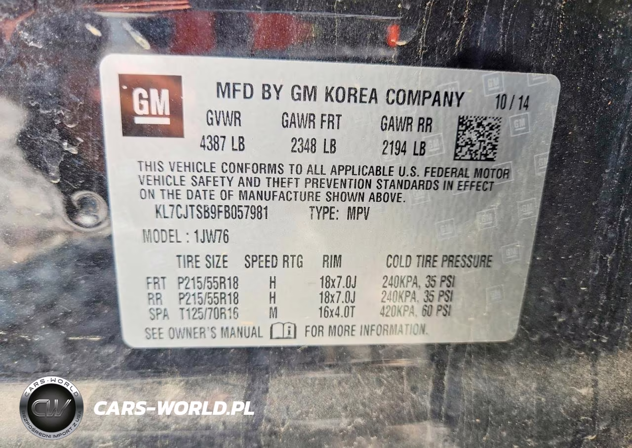 2015 Chevrolet Trax Ltz VIN:KL7CJTSB9FB057981 - 13