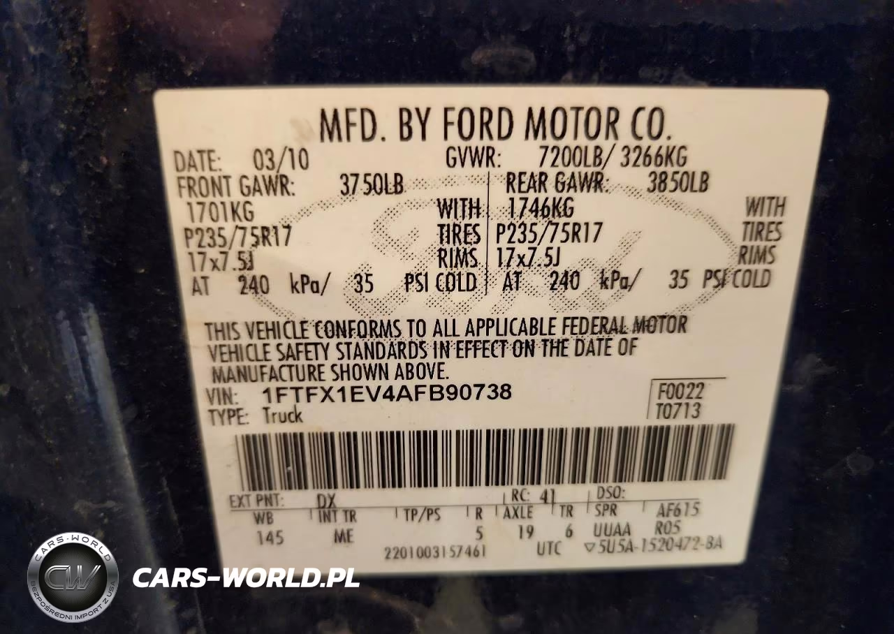 2010 Ford F150 Super Cab VIN:1FTFX1EV4AFB90738 - 12