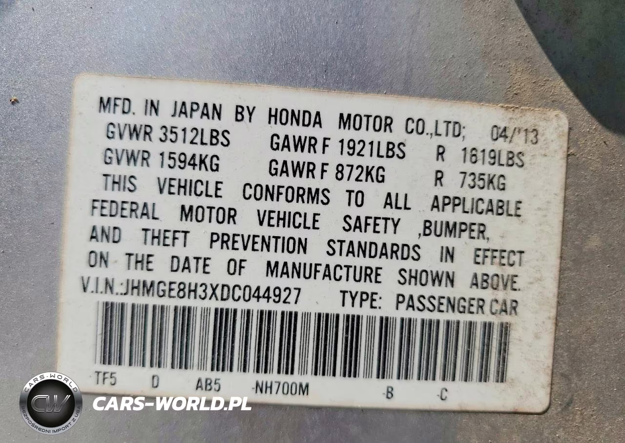 2013 Honda Fit VIN:JHMGE8H3XDC044927 - 12