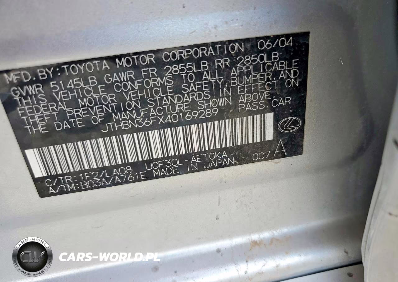 2004 Lexus Ls 430 VIN:JTHBN36FX40169289 - 12