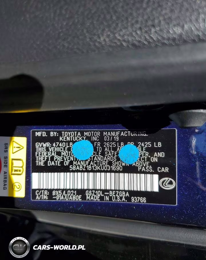 2019 Lexus Es 350 VIN:58ABZ1B13KU031690 - 12