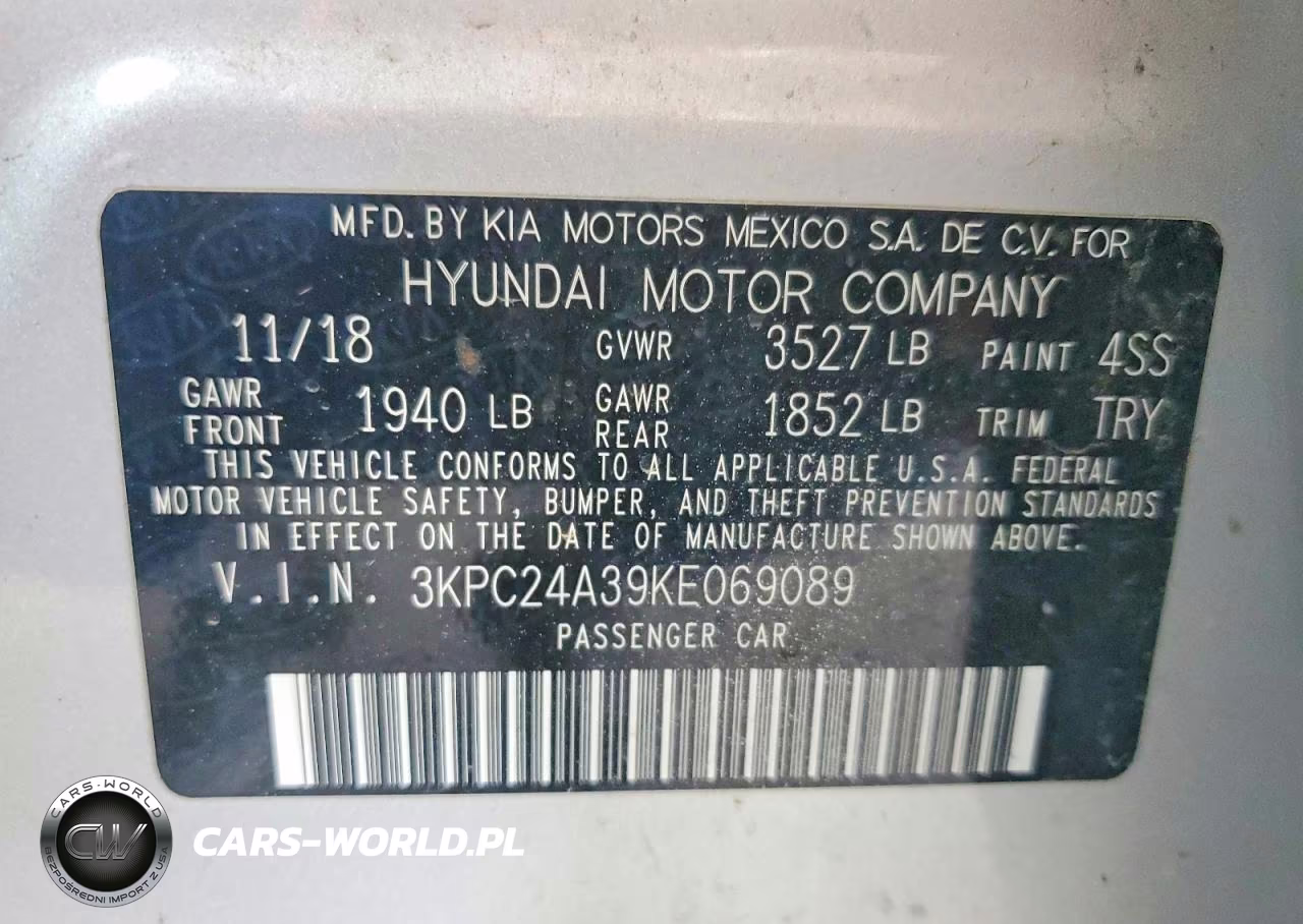 2019 Hyundai Accent Se VIN:3KPC24A39KE069089 - 12