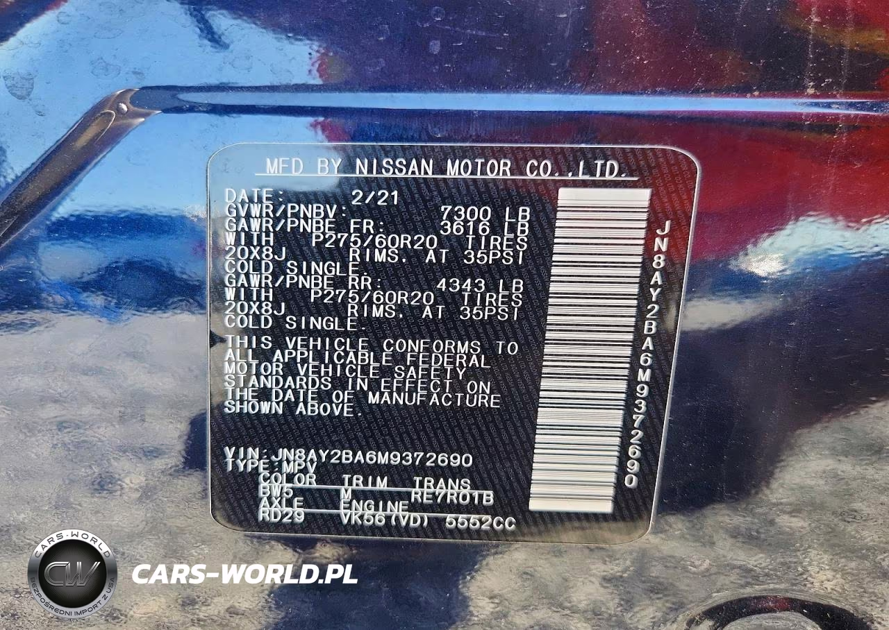 2021 Nissan Armada Sl VIN:JN8AY2BA6M9372690 - 13