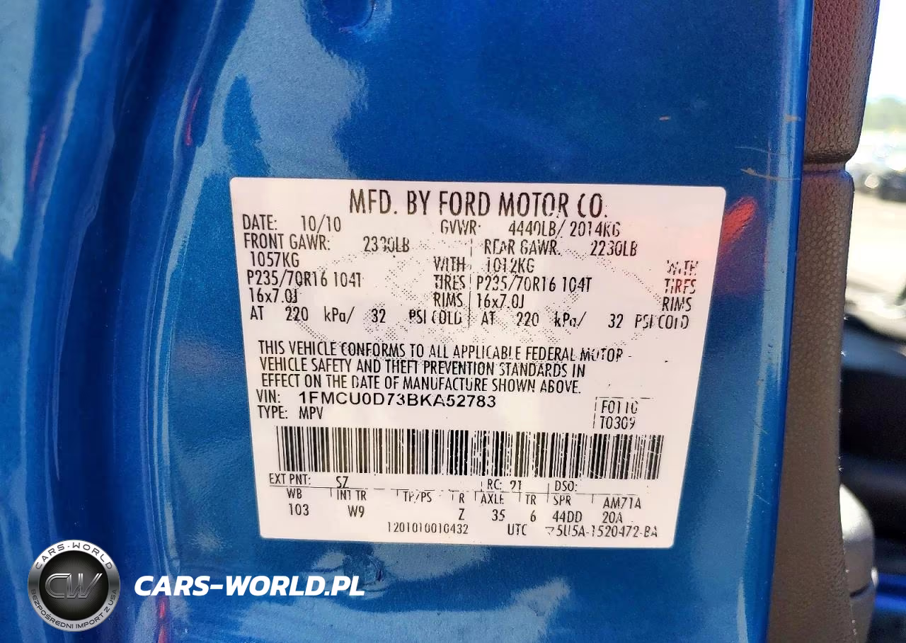 2011 Ford Escape Xlt VIN:1FMCU0D73BKA52783 - 13