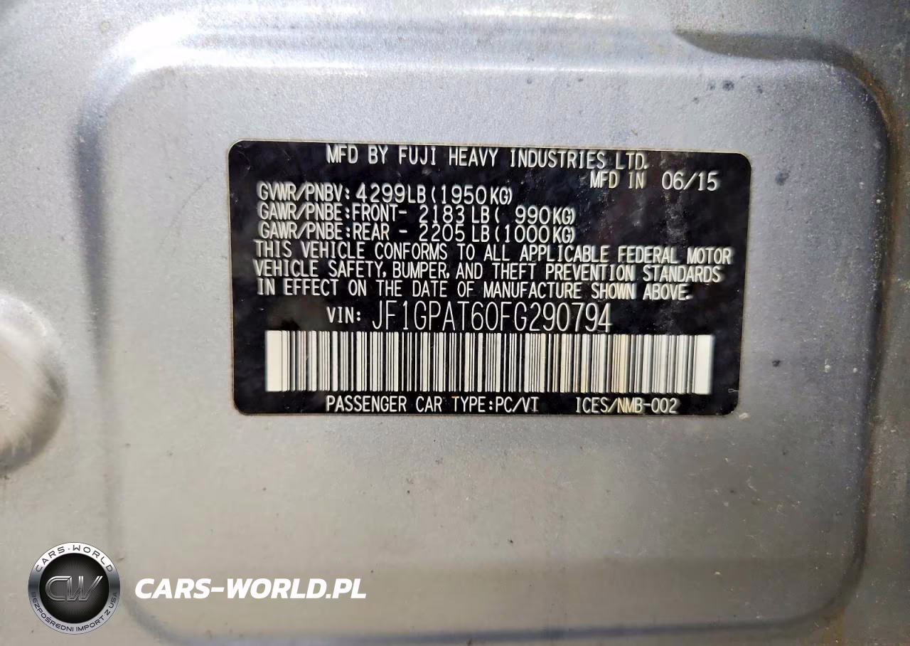 2015 Subaru Impreza Sport VIN:JF1GPAT60FG290794 - 12
