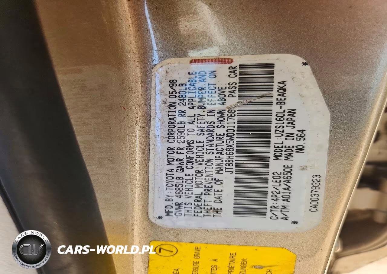 1998 Lexus Gs 400 VIN:JT8BH68X5W0011766 - 12