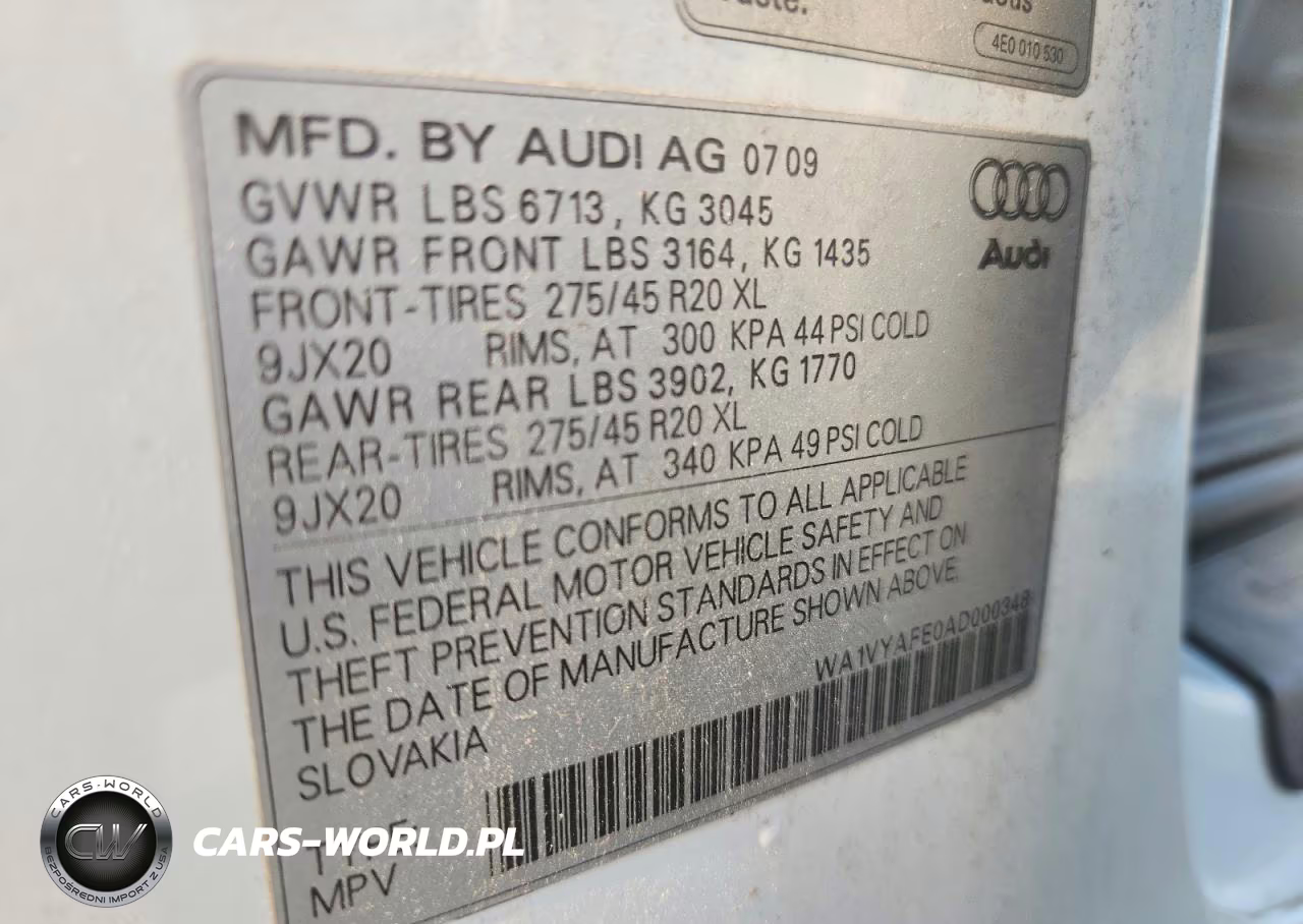 2010 Audi Q7 Prestige VIN:WA1VYAFE0AD000348 - 13