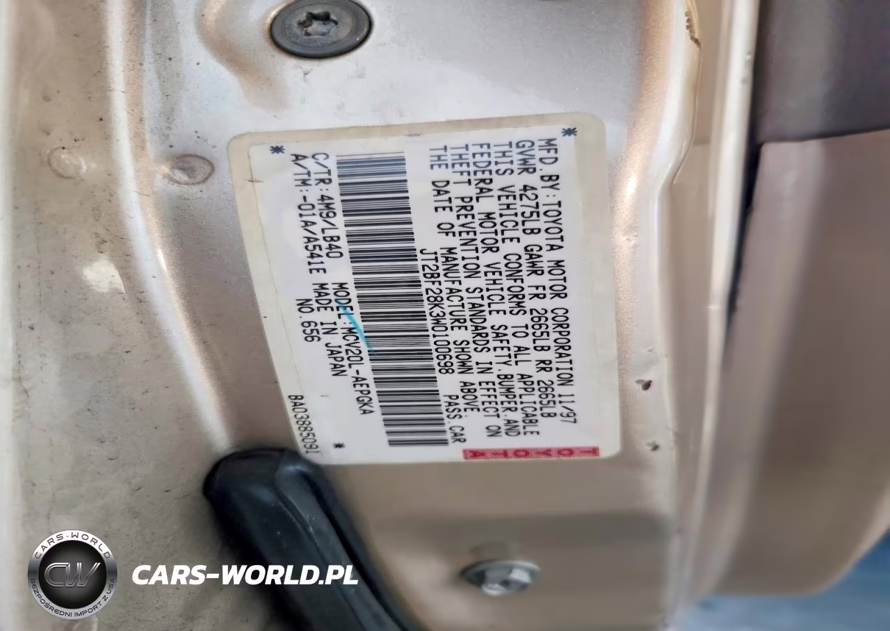 1998 Toyota Camry Xle V6 VIN:JT2BF28K3W0100698 - 12