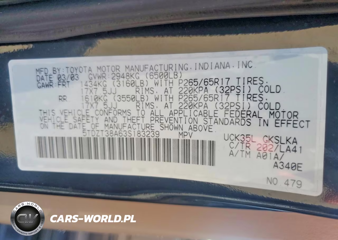 2003 Toyota Sequoia Limited VIN:5TDZT38A63S183239 - 13