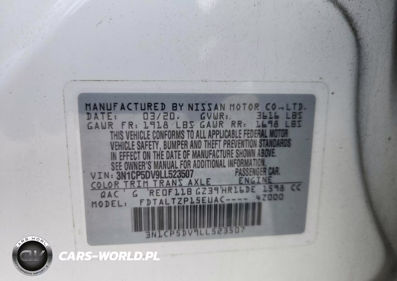 2020 Nissan Kicks Sr VIN:3N1CP5DV9LL523507 - 14