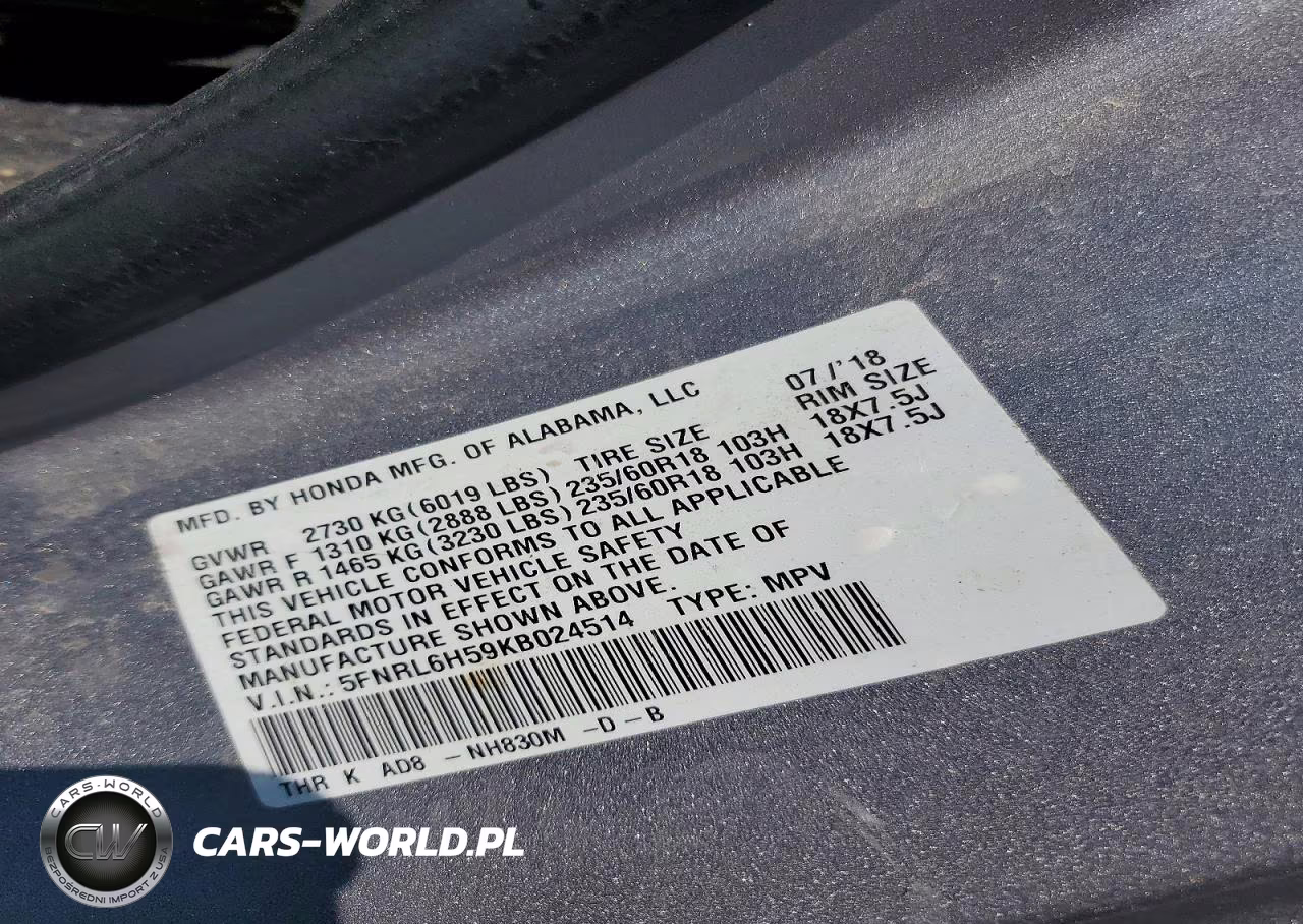 2019 Honda Odyssey Ex VIN:5FNRL6H59KB024514 - 14