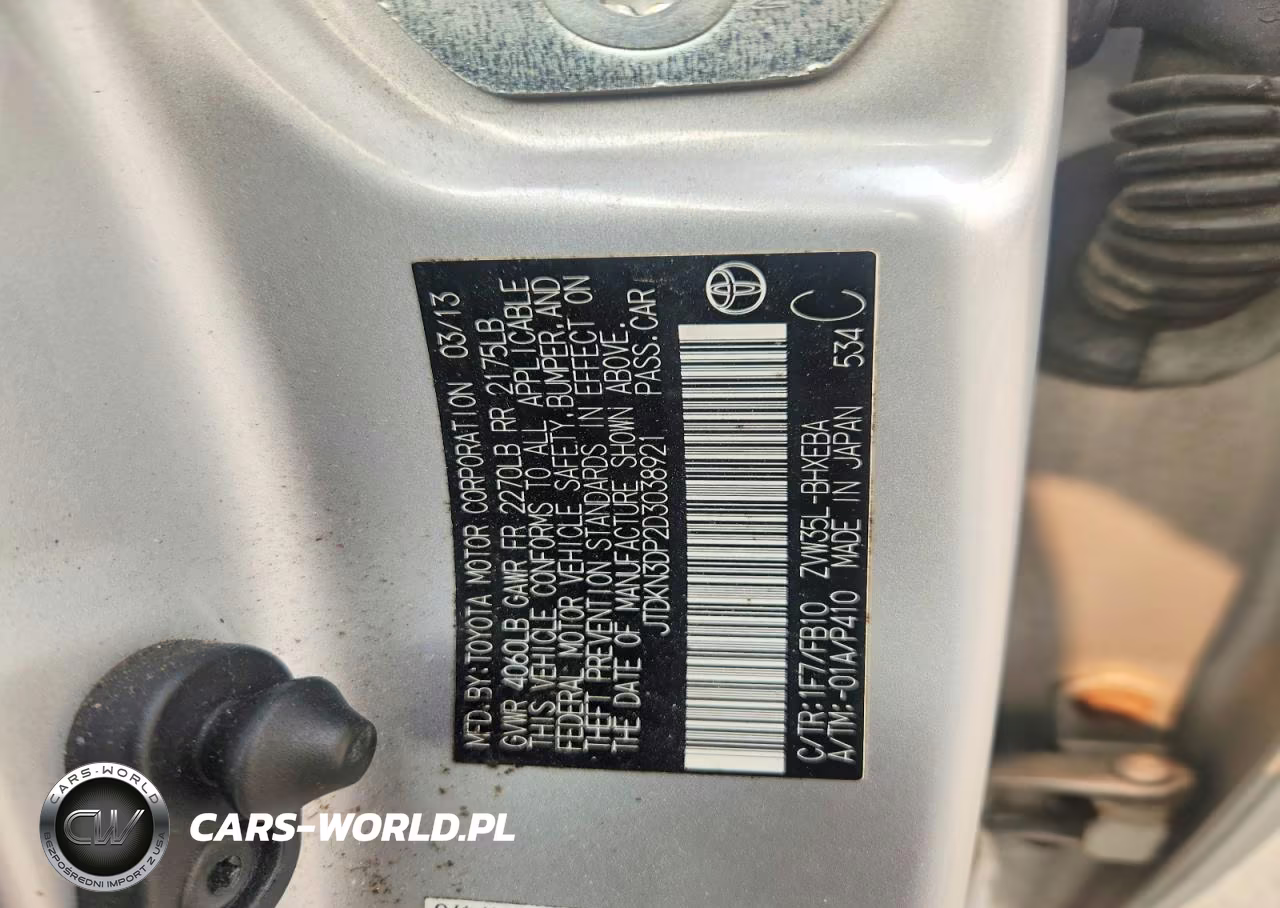 2013 Toyota Prius Plug-In Hybrid Base VIN:JTDKN3DP2D3038921 - 12