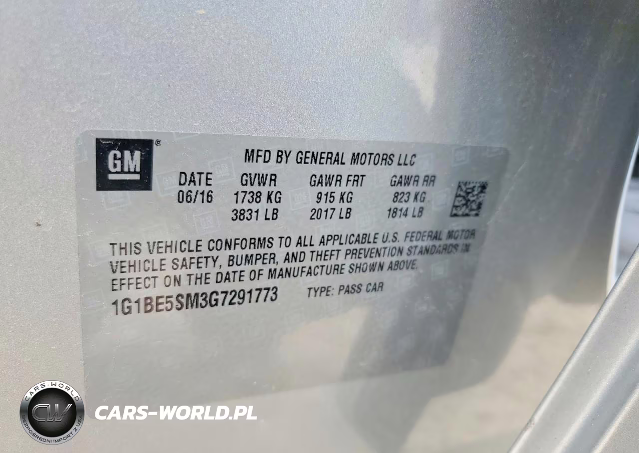 2016 Chevrolet Cruze Lt VIN:1G1BE5SM3G7291773 - 12