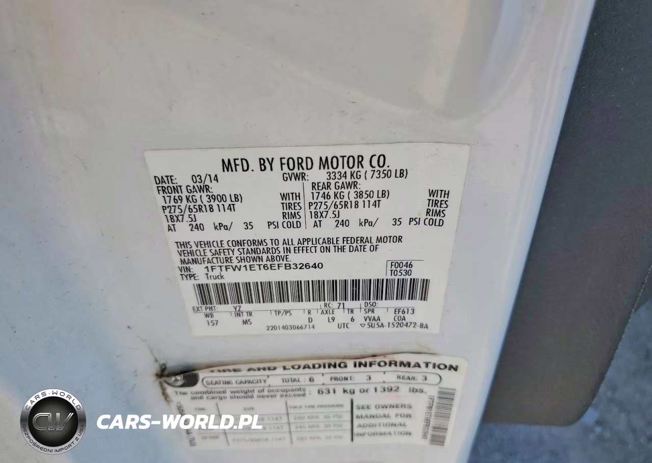 2014 Ford F150 Supercrew VIN:1FTFW1ET6EFB32640 - 12